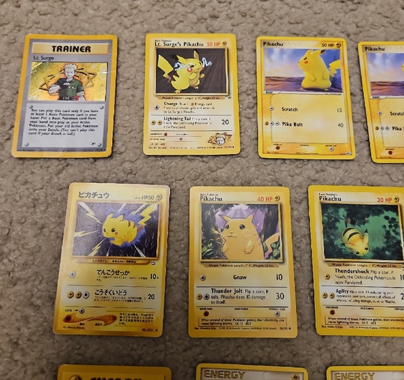 Electric Pokemon Card Collection | Pikachu, Lt Surge, Energy Cards - Picture 2 of 5
